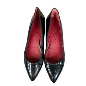 Lanvin Black Patent Leather Ballet Flats Size 39 (US 8.5) Red Insole Classic